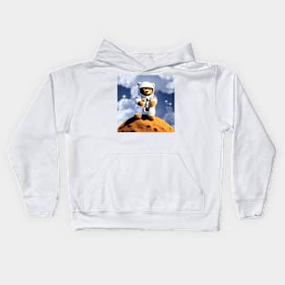 Teddy in a Space suit on the Moon Kids Hoodie